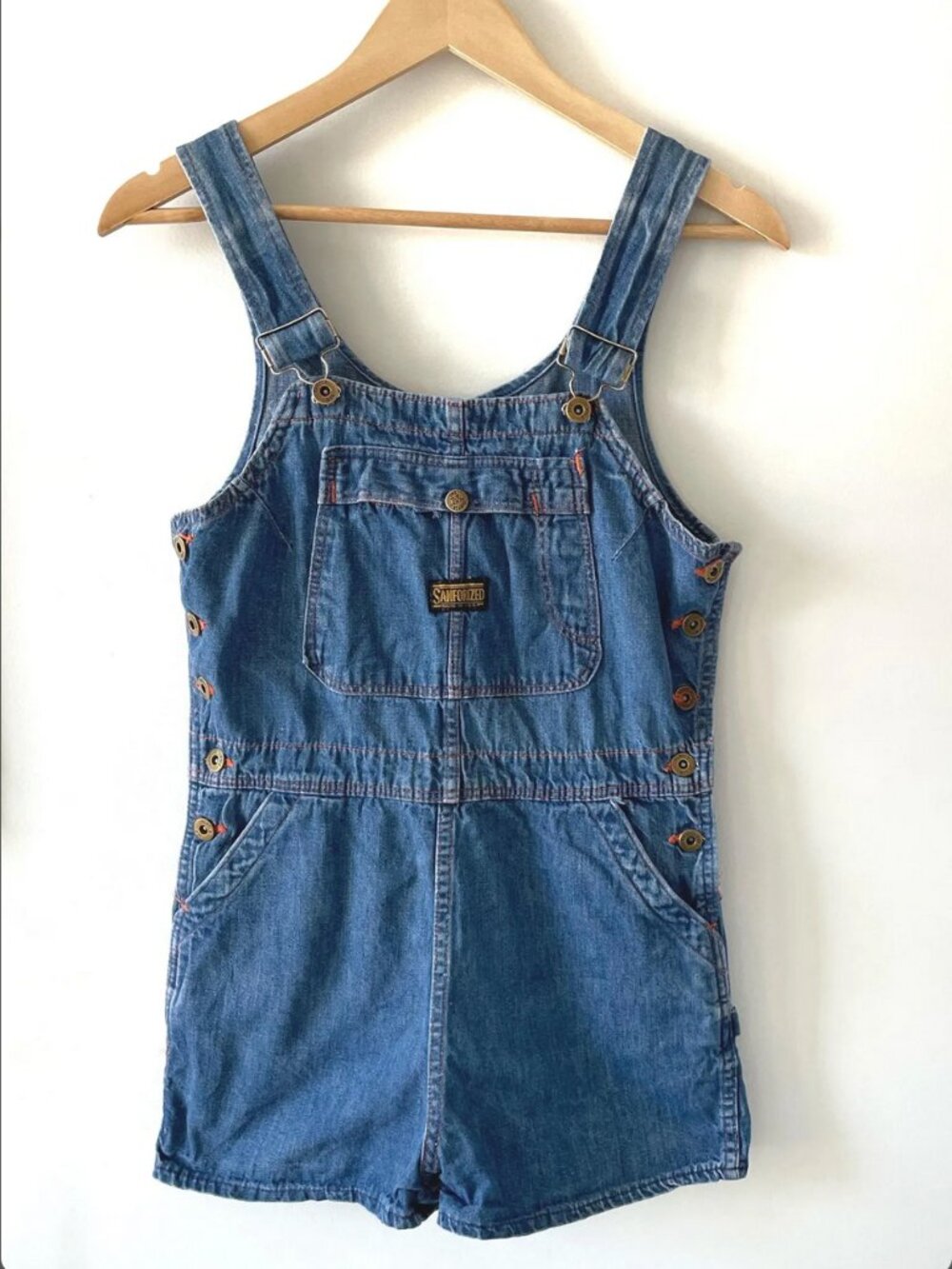 Turtle Bax 70s Denim Overall Shorts Sanforized USA Made Vintage 9 10